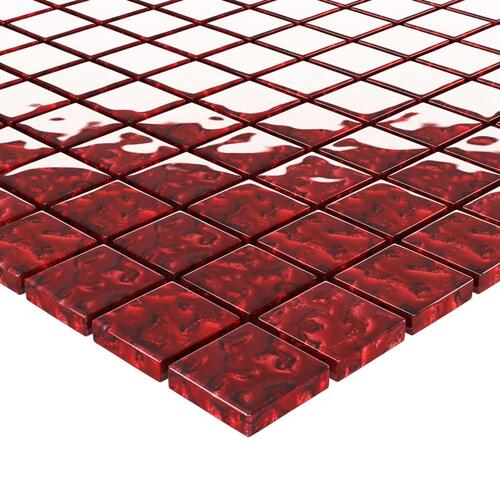 Selvklæbende mosaikfliser 22 stk. 30x30 cm glas rød