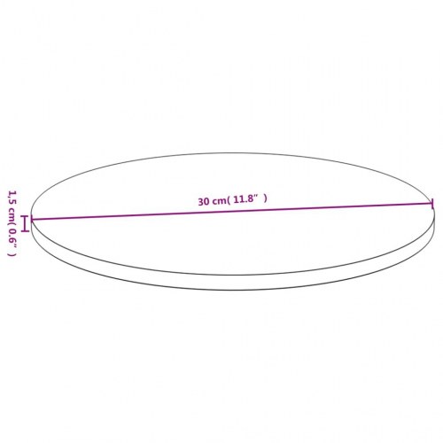 Rund bordplade i bambus Ø30 x 1,5 cm - lakeret