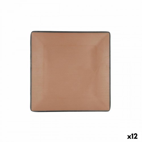 Bidasoa Gio flad middagstallerken brun plastik 21,5 × 21,5 cm - 12 stk.