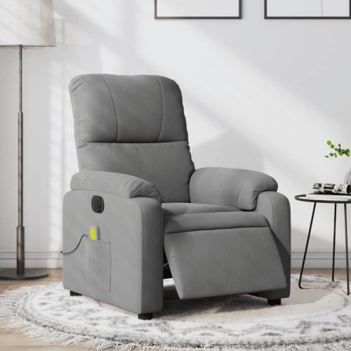 Massagelænestol med elektrisk lænefunktion i mikrofiberstof - mørkegrå