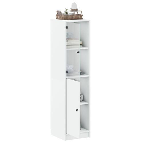 Skab med glaslåge 35x37x142 cm hvid