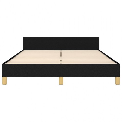 Sengeramme med sengegavl 140x190 cm - stof, sort