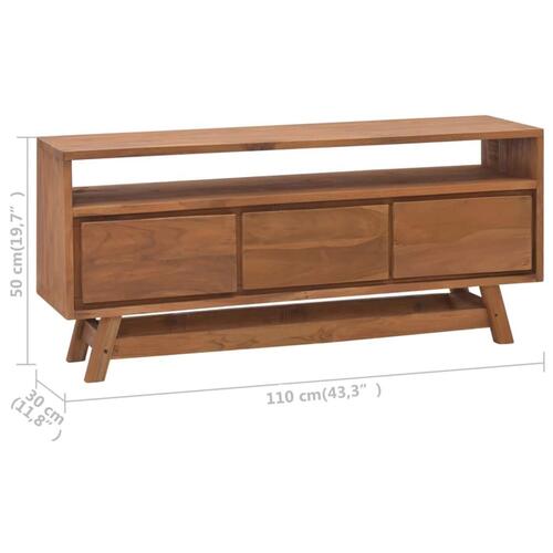 Tv-skab 110x30x50 cm massivt teaktræ