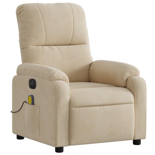 Massagestol i mikrofiberstof - cremefarvet