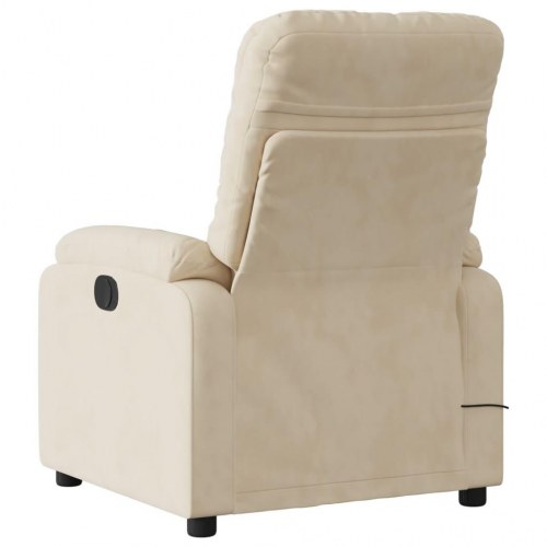 Massagestol i mikrofiberstof - cremefarvet