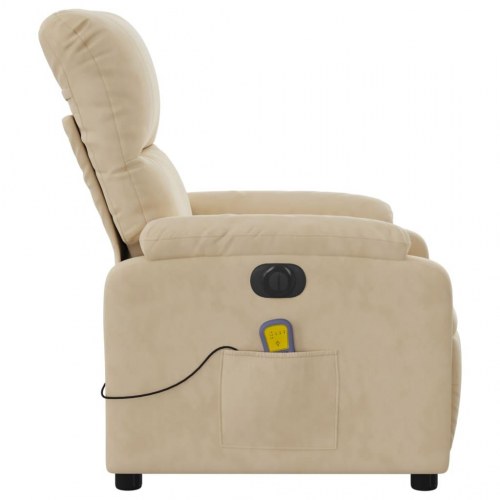 Massagestol i mikrofiberstof - cremefarvet