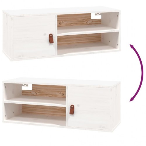Vægskab 80x30x30 cm massivt fyrretræ hvid