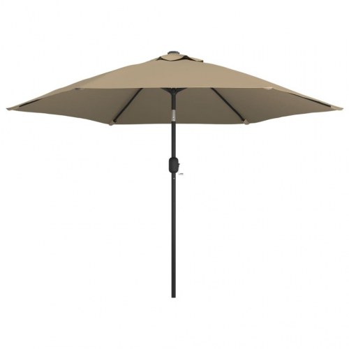Udendørs parasol med metalstang 300 cm - gråbrun