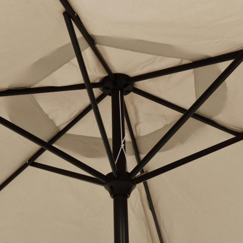 Udendørs parasol med metalstang 300 cm - gråbrun