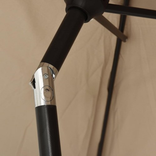 Udendørs parasol med metalstang 300 cm - gråbrun