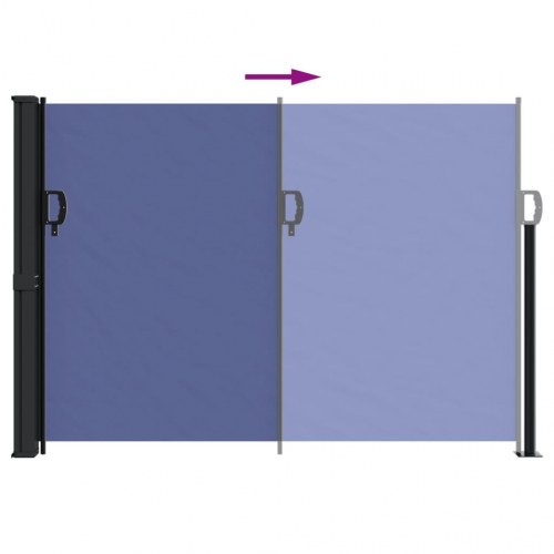 Sidemarkise 140×300 cm - sammenrullelig, blå