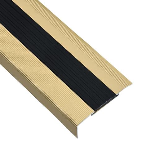 15 stk. L-formede trappelister 90 cm aluminium guldfarvet