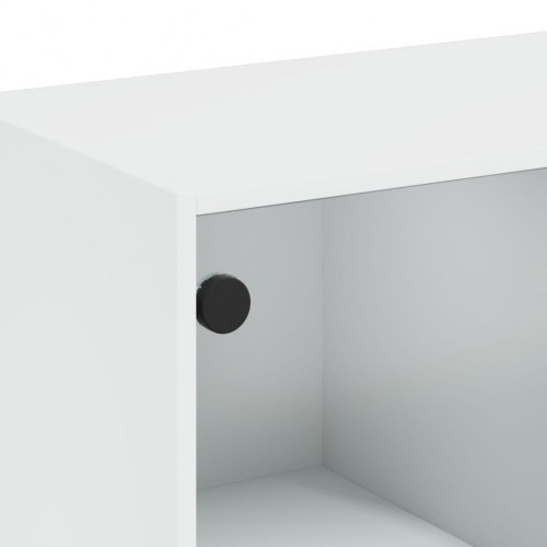 Sofabord med glaslåger 102 x 50 x 42 cm - hvid