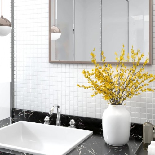 Mosaikfliser 22 stk. 30x30 cm glas hvid