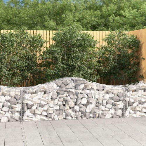 Buede gabionkurve - 10 stk. 200×50×60/80 cm i galvaniseret jern
