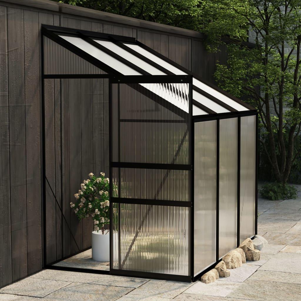 Drivhus 3,8 m³ aluminium antracitgrå