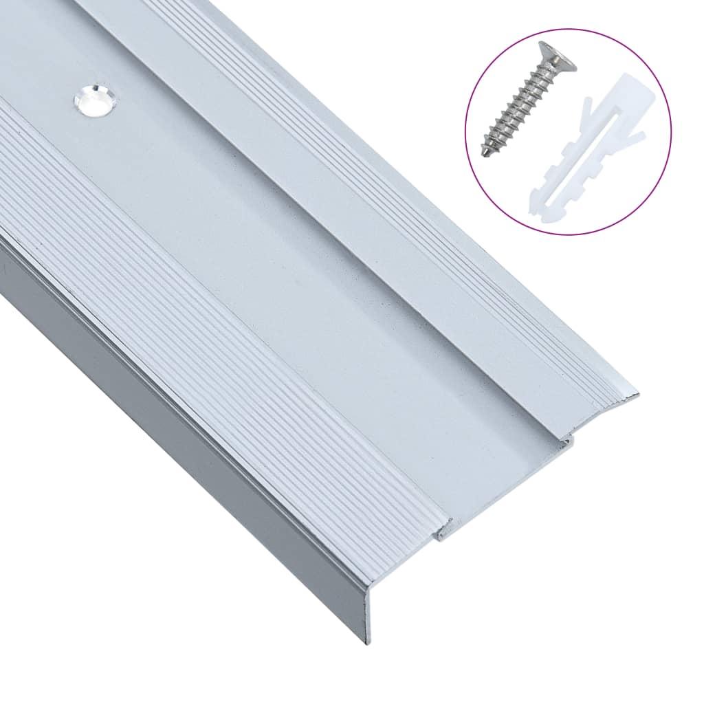 15 stk. trappelister L-facon 90 cm aluminium sølvfarvet