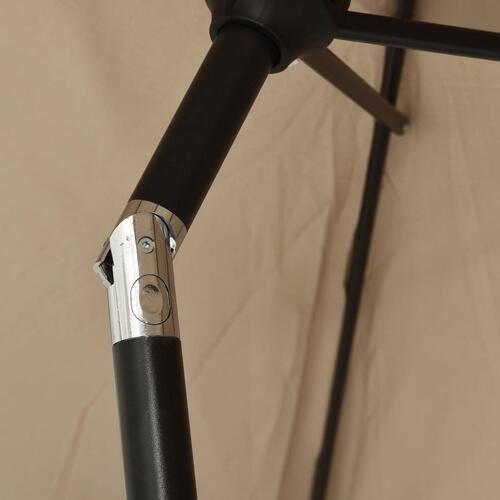Parasol med metalstang 300x200 cm gråbrun