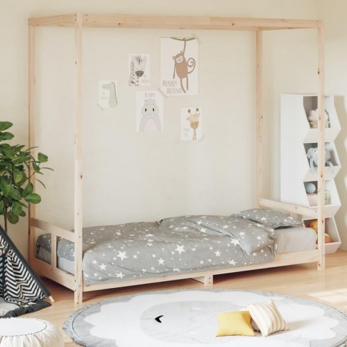 Sengeramme til juniorseng 80×200 cm - massivt fyrretræ, himmelseng