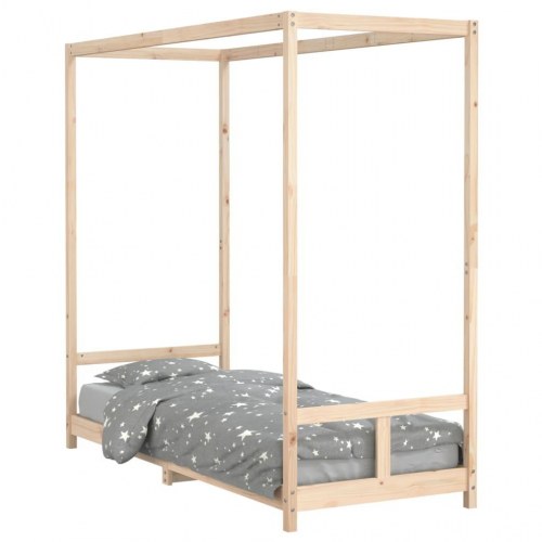 Sengeramme til juniorseng 80×200 cm - massivt fyrretræ, himmelseng