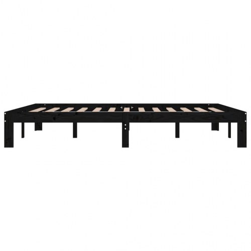 Sengeramme 160x200 cm massivt fyrretræ sort