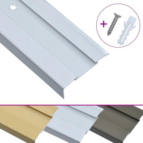 15 stk. trappelister L-facon 134 cm aluminium sølvfarvet
