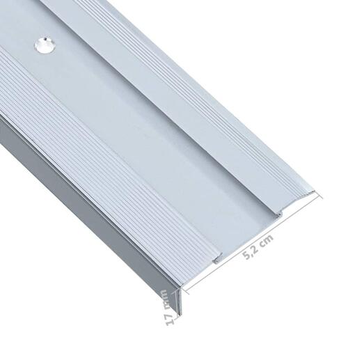 15 stk. trappelister L-facon 134 cm aluminium sølvfarvet
