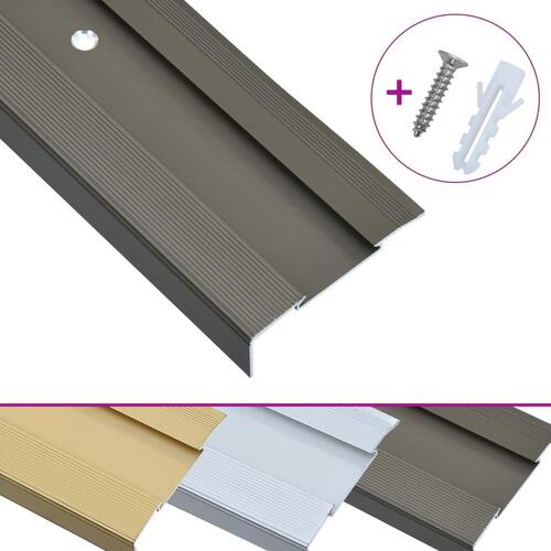 15 stk. trappelister L-facon 100 cm aluminium brun