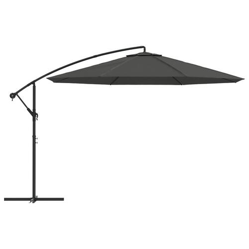 Hængeparasol 350 cm aluminiumstang antracitgrå