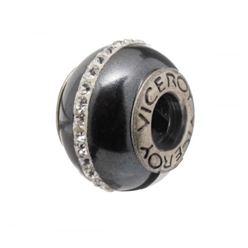 Charm-perle til armbånd - sort, 1 cm