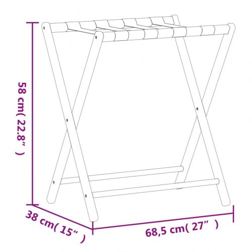 Kuffertbænk 68,5x38x58 cm bambus sort