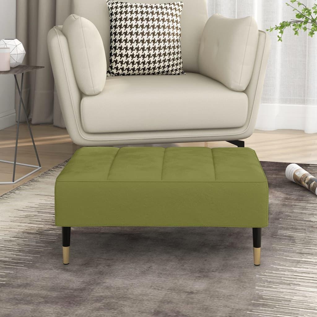 vidaXL fodskammel 78x56x32 cm fløjl lysegrøn