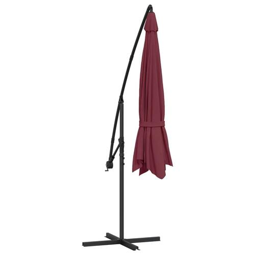 Hængeparasol 350 cm aluminiumstang bordeauxfarvet