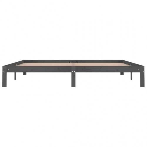 Sengeramme 200x200 cm i massivt fyrretræ - grå