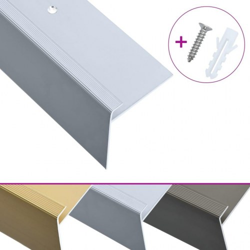 15 stk. trappelister F-facon 100 cm aluminium sølvfarvet