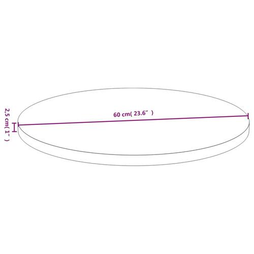 Bordplade Ø60x2,5 cm bambus