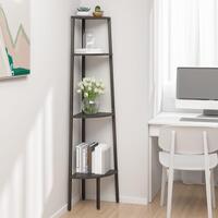 Stigereol med 4 hylder 45,5x31,5x150 cm sort
