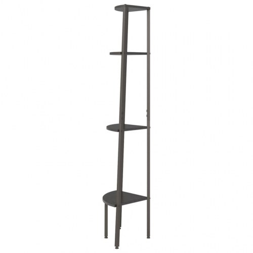 Hjørnereol med 4 hylder - sort, 45,5 x 31,5 x 150 cm