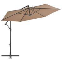 Hængeparasol med aluminiumstang 300 cm gråbrun