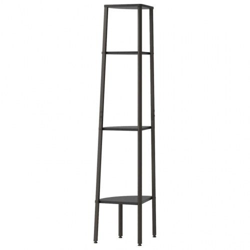Hjørnereol med 4 hylder - sort, 45,5 x 31,5 x 150 cm
