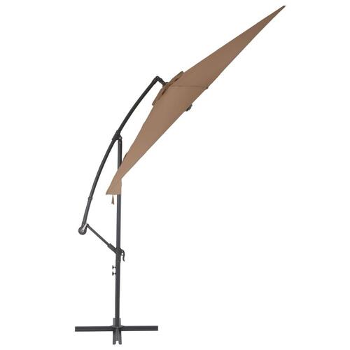 Hængeparasol 300 cm aluminiumstang gråbrun