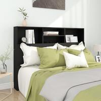 Sengegavl med opbevaring 140x19x103,5 cm sort