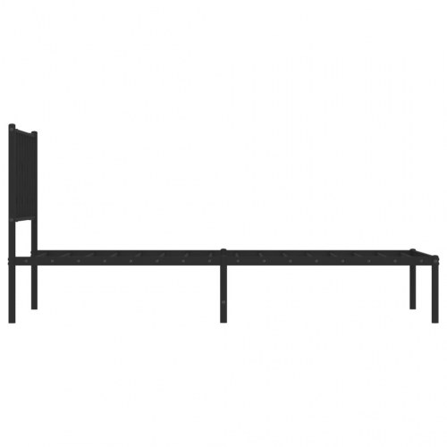Sengeramme med sengegavl 100×200 cm - metal, sort