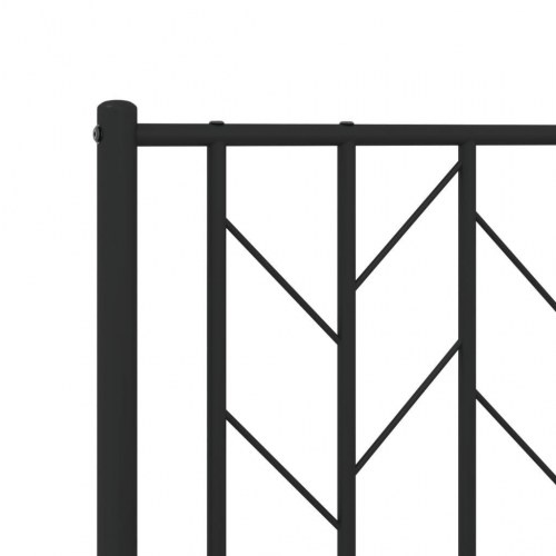 Sengeramme med sengegavl 100×200 cm - metal, sort
