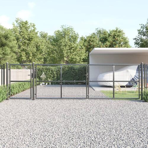 Gitterlåge til havehegn 500x175 cm galvaniseret stål mørkegrå