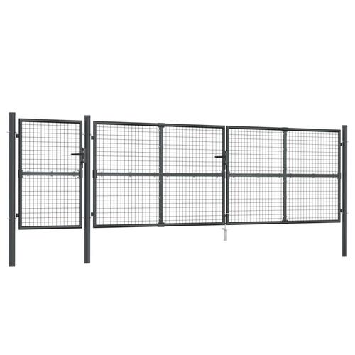 Gitterlåge til havehegn 500x175 cm galvaniseret stål mørkegrå