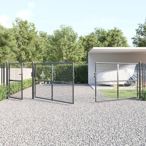 Gitterlåge til havehegn 500x175 cm galvaniseret stål mørkegrå