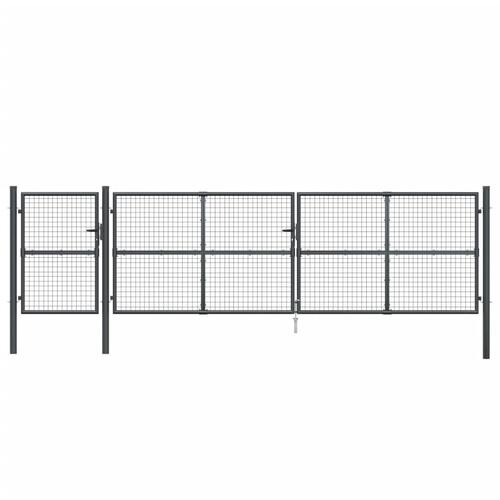 Gitterlåge til havehegn 500x175 cm galvaniseret stål mørkegrå