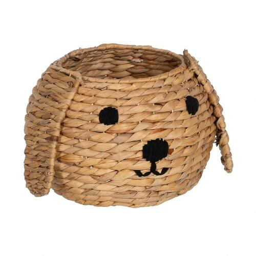 Kurv Hund Sort Beige Naturlig fiber 27 x 27 x 19 cm
