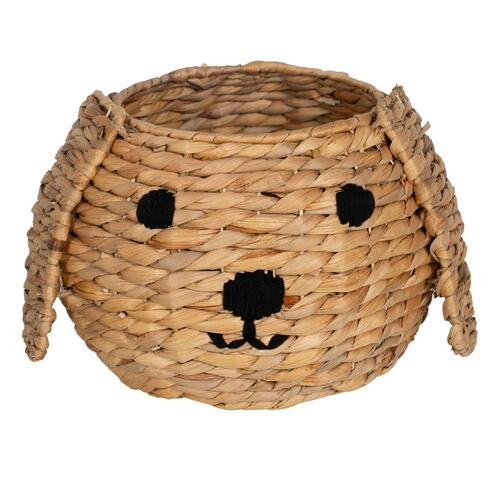 Kurv Hund Sort Beige Naturlig fiber 27 x 27 x 19 cm